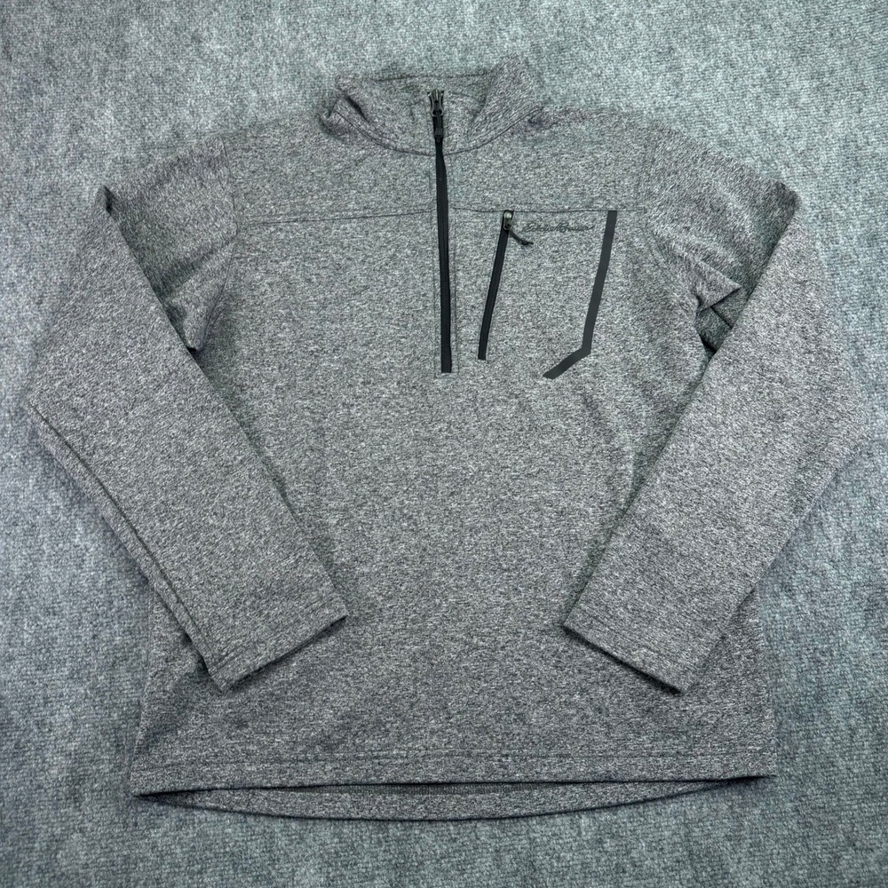 Eddie Bauer Sweater Mens Medium First Ascent Fleece Lined Quarter Zip‎ Pullover